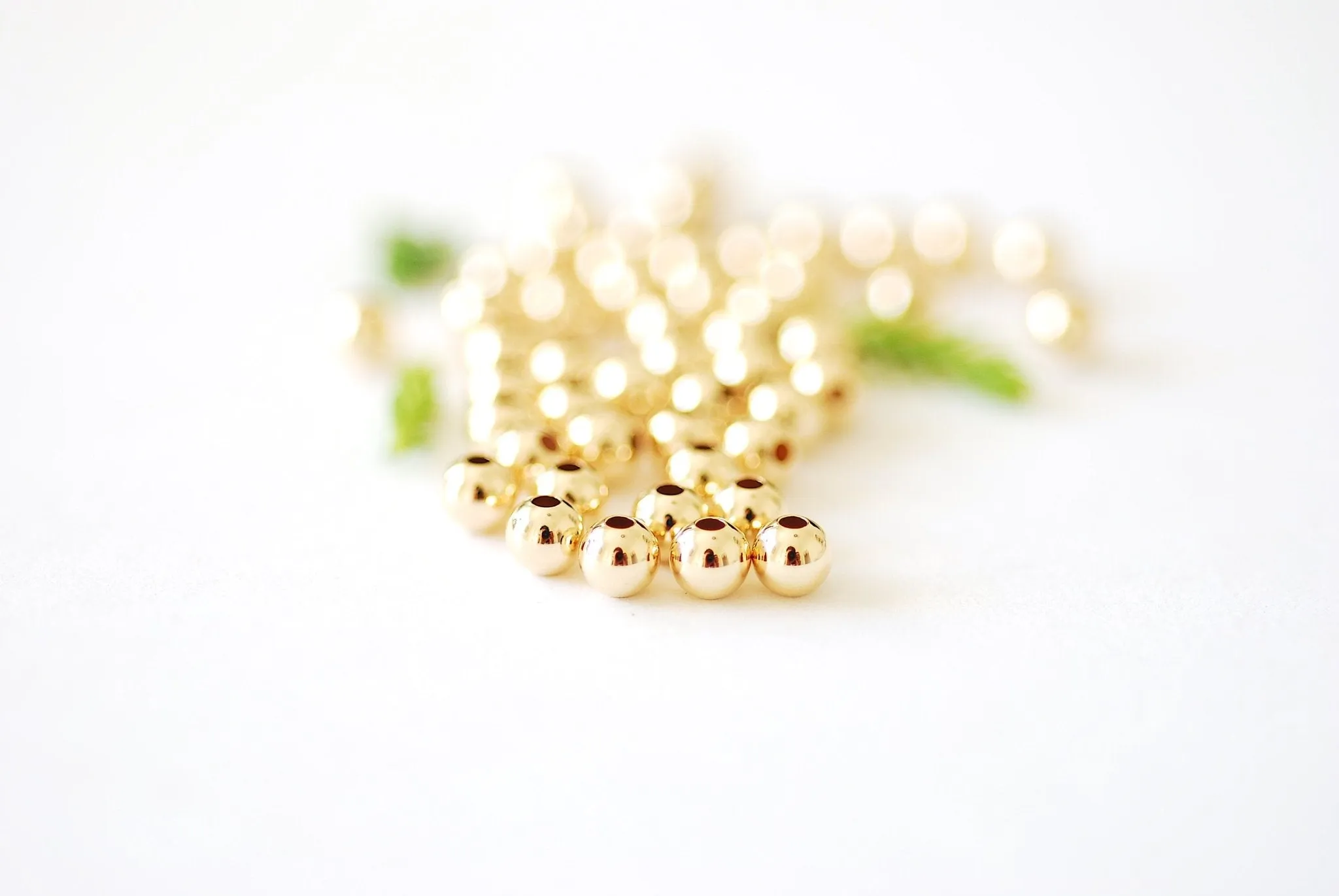 8.0mm Bead Gold-Filled 1.5mm Hole, (10 Pack) Wholesale Jewelry Making Beads