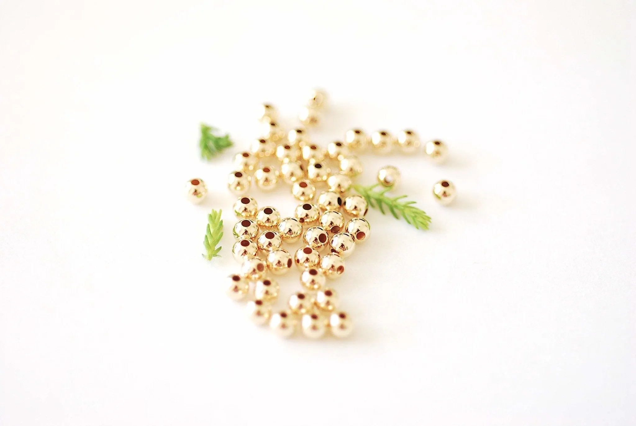 8.0mm Bead Gold-Filled 1.5mm Hole, (10 Pack) Wholesale Jewelry Making Beads