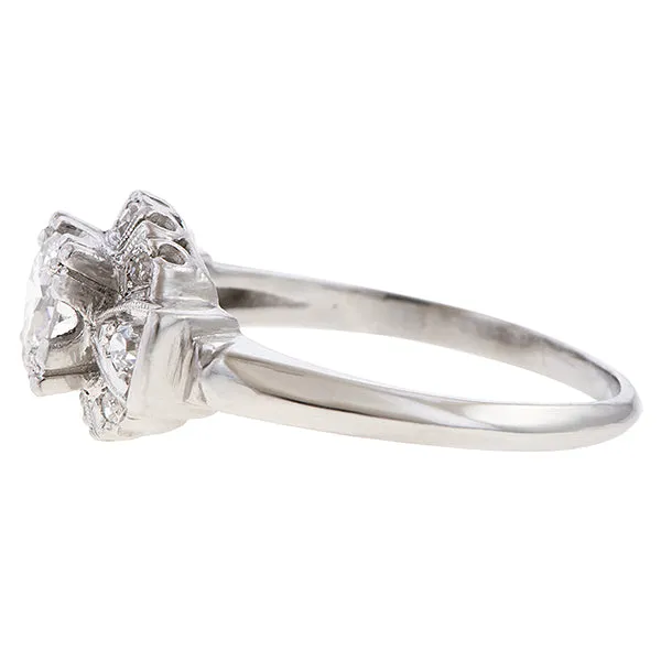 Art Deco Diamond Engagement Ring, RBC 0.51ct.