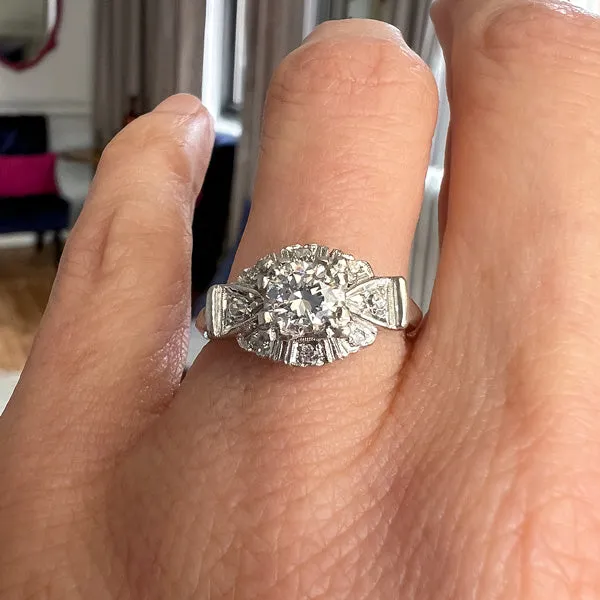 Art Deco Diamond Engagement Ring, RBC 0.51ct.