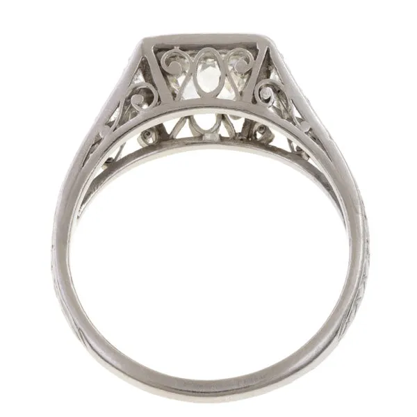 Art Deco Engagement Ring, Old European 1.00ct.