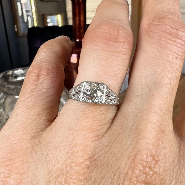 Art Deco Engagement Ring, Old European 1.00ct.