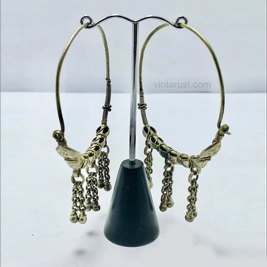 Big Vintage Hoop Earrings With Bells