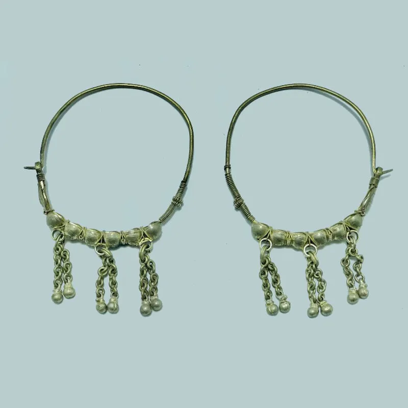 Big Vintage Hoop Earrings With Bells