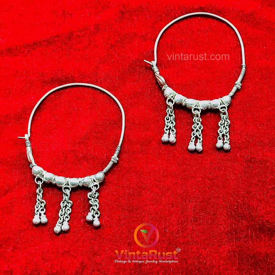 Big Vintage Hoop Earrings With Bells