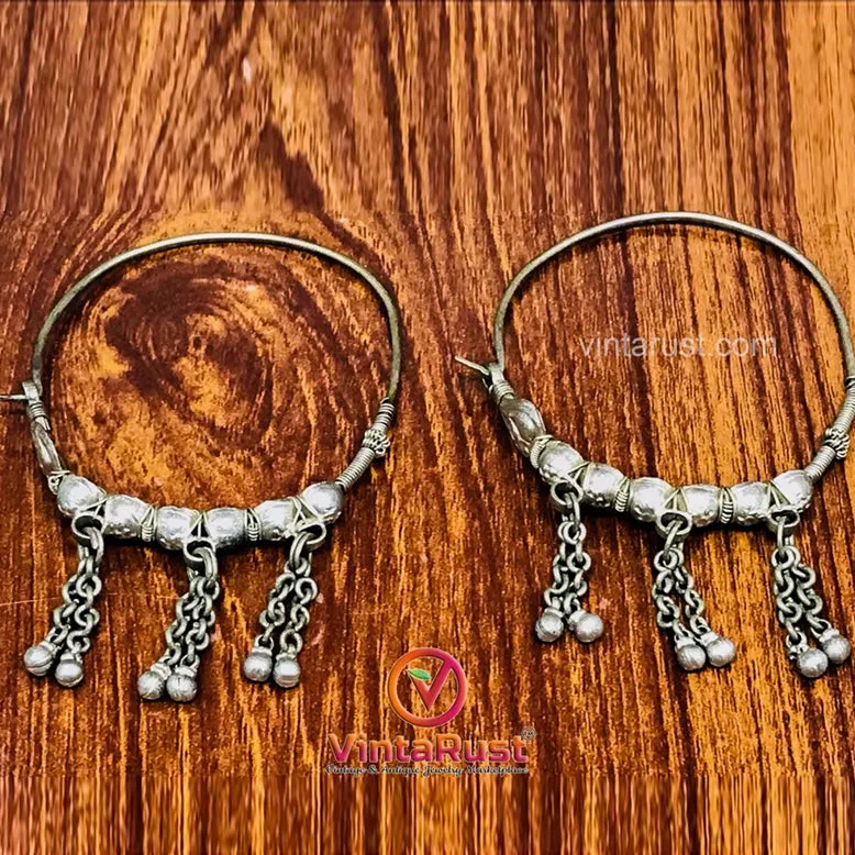 Big Vintage Hoop Earrings With Bells