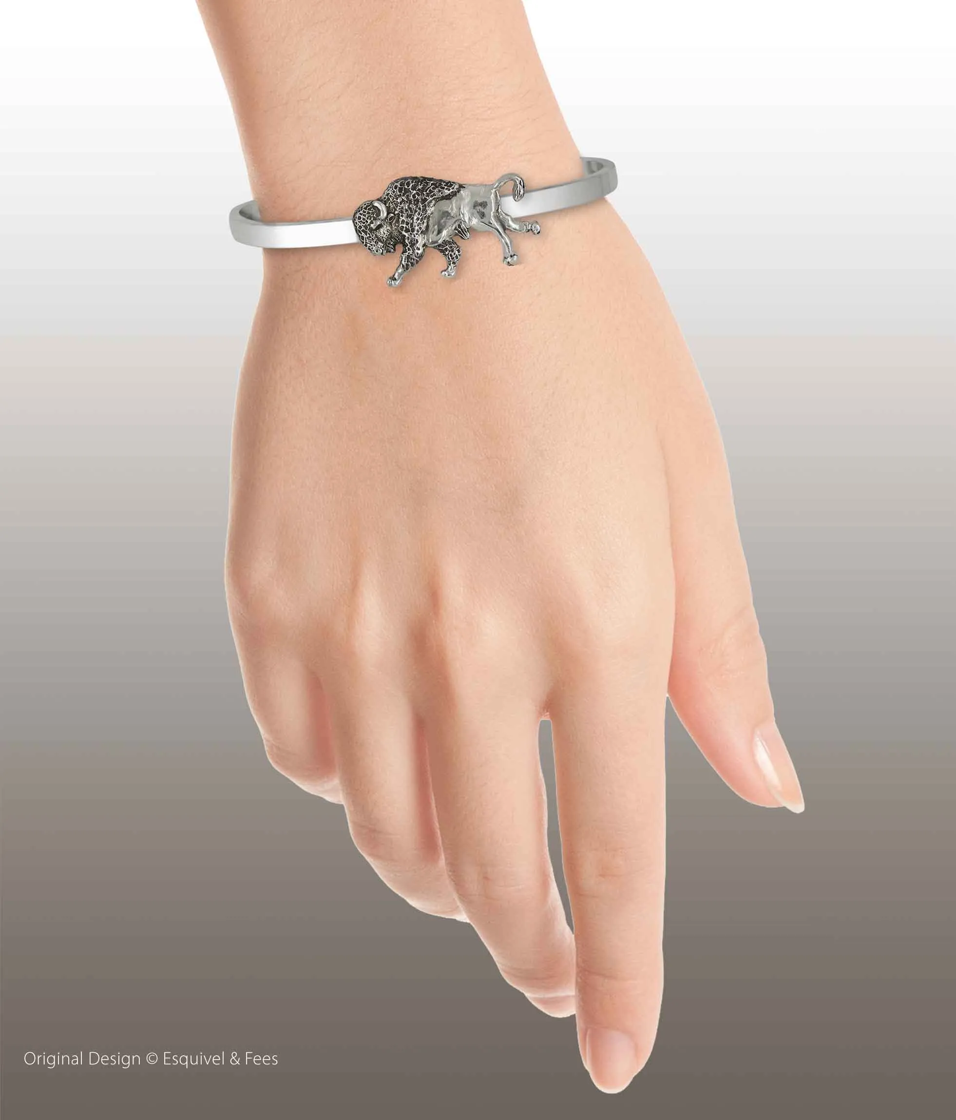 Bison Bracelet Sterling Silver Handmade Buffalo And Bison Jewelry  UBS1-CB
