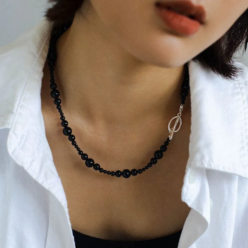 Black Onyx Gradual Gemstones Necklaces