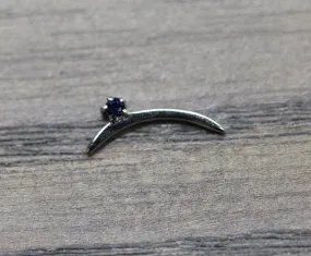 Curve Pin in White Gold- Sapphire