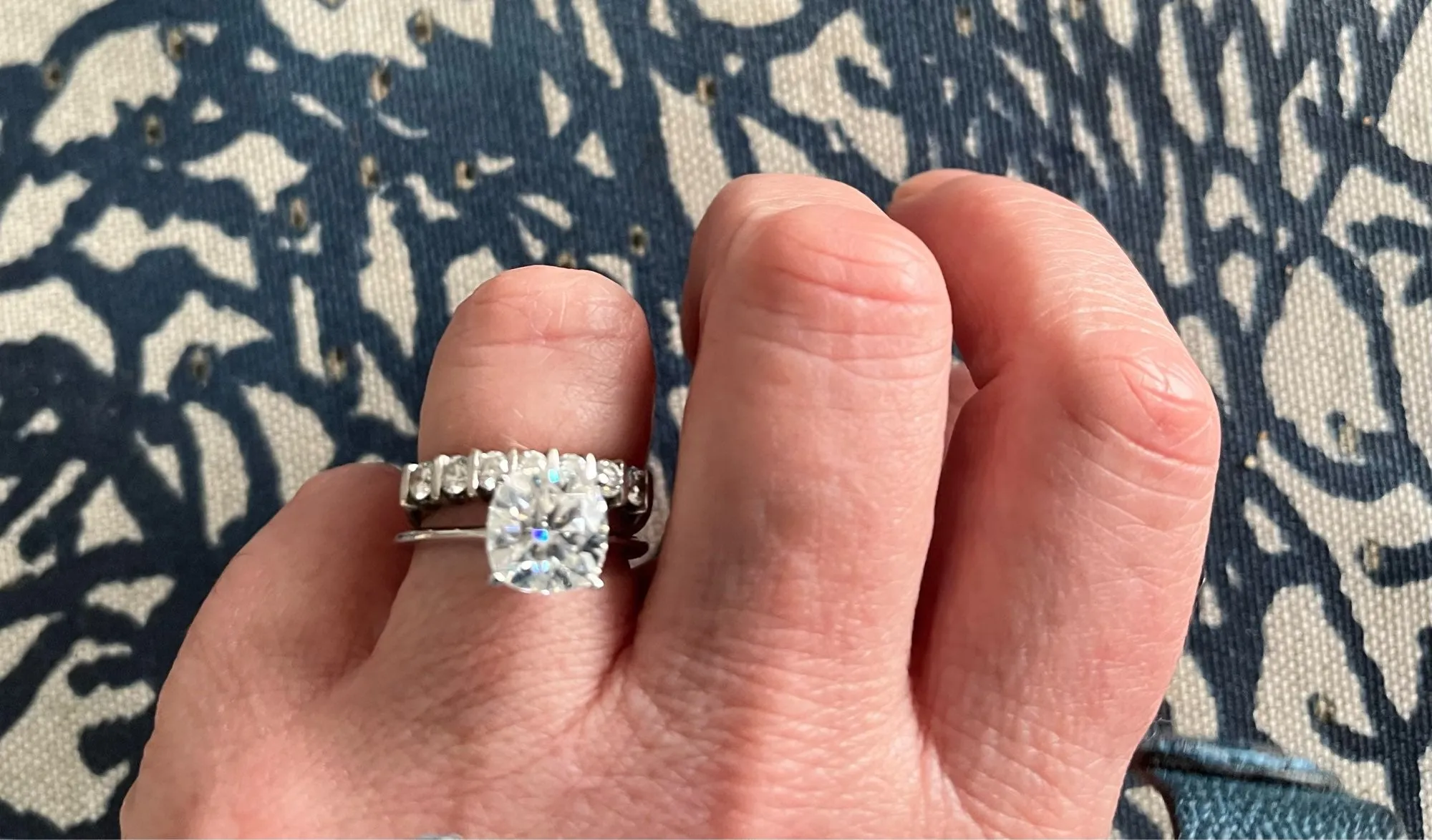 Cushion Cut Moissanite Engagement Ring 925 Sterling Silver