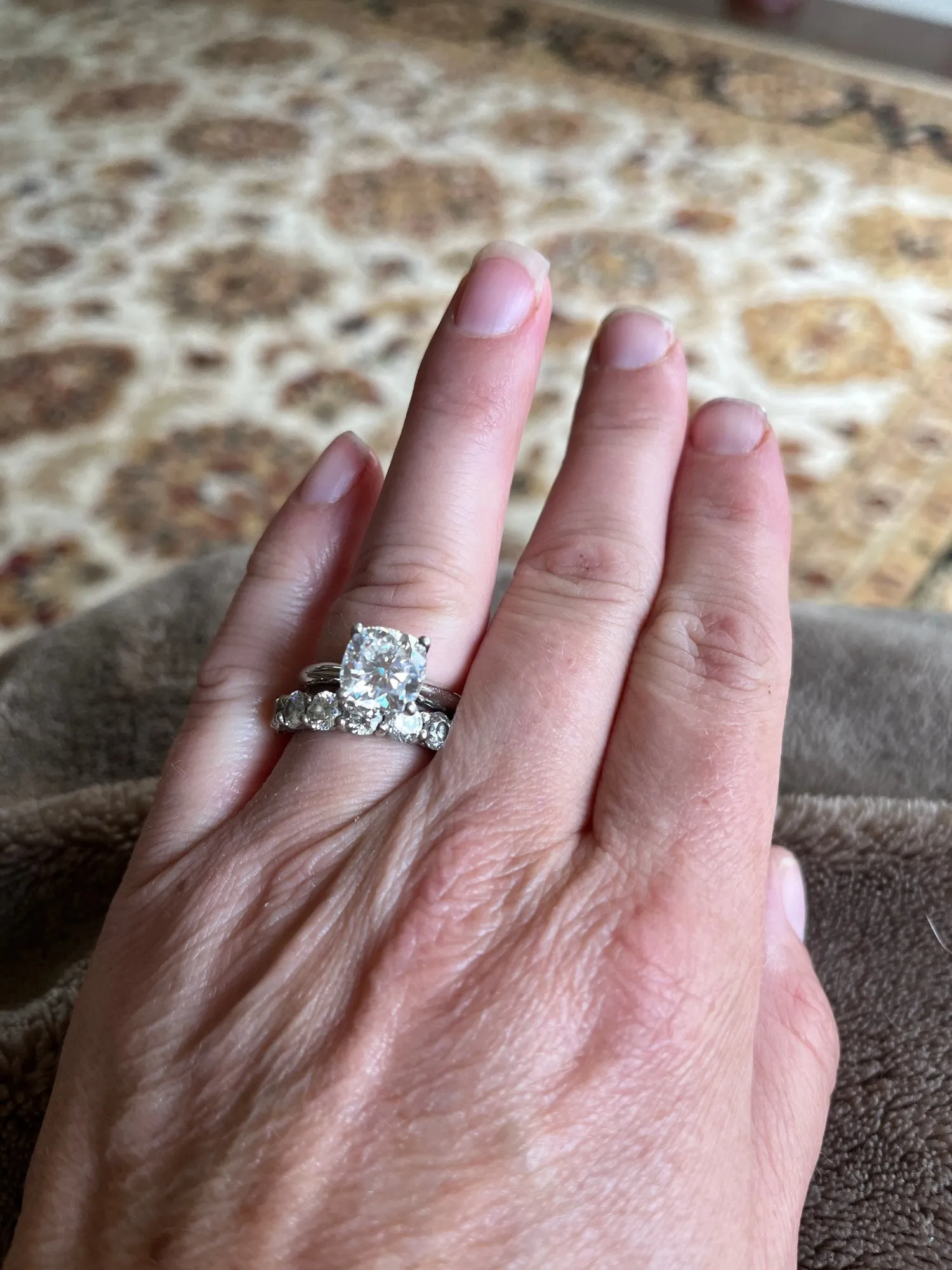 Cushion Cut Moissanite Engagement Ring 925 Sterling Silver