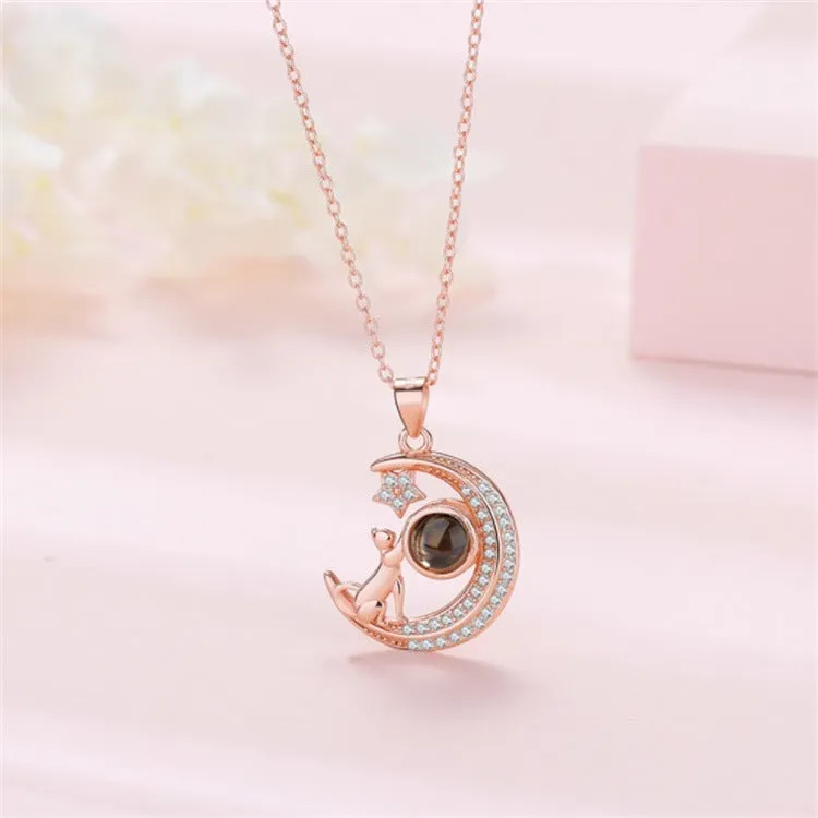 Cute Dog Set with Zircon with Picture Inside