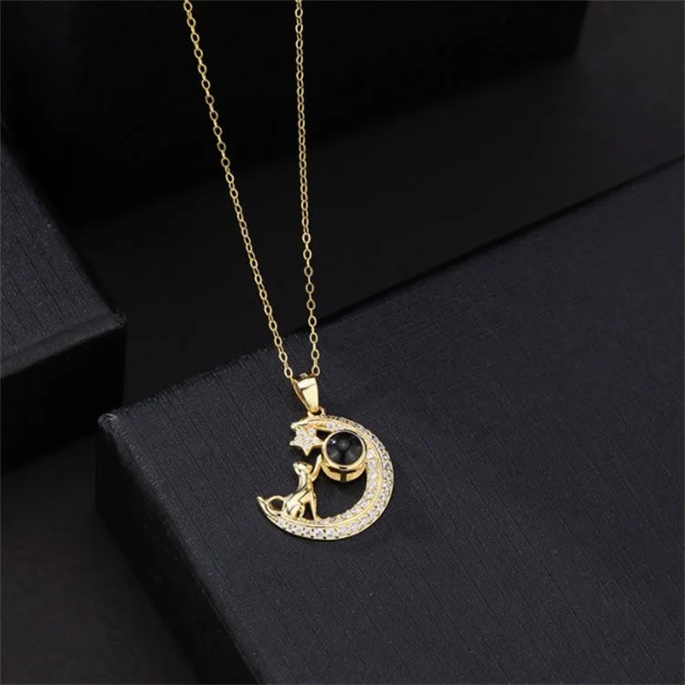 Cute Dog Set with Zircon with Picture Inside