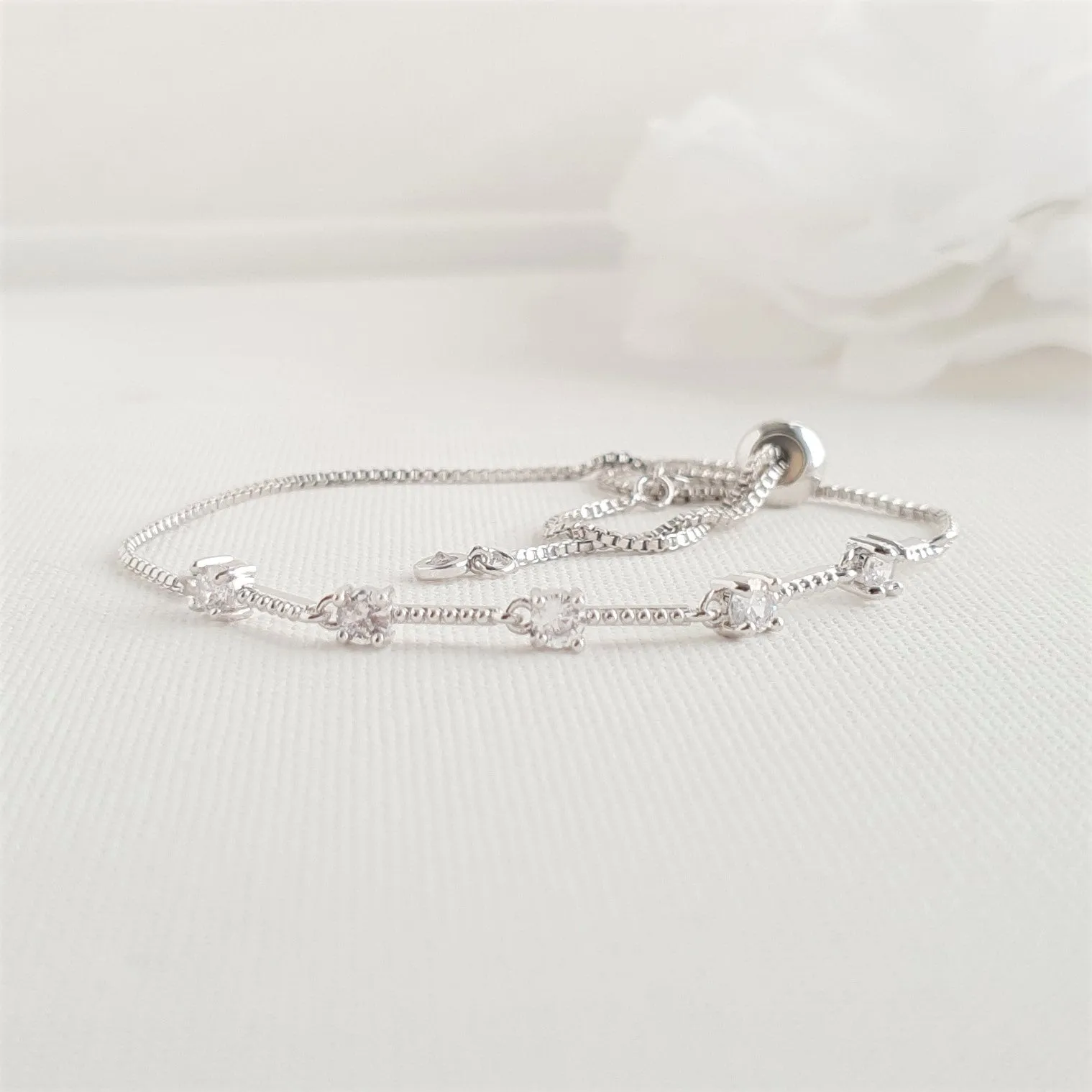 Delicate Wedding Bracelet in Rose Gold for Brides & Bridesmaids- Ginger