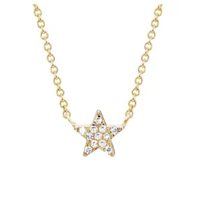 EF Collection - Diamonds Star Choker Necklace, Yellow Gold