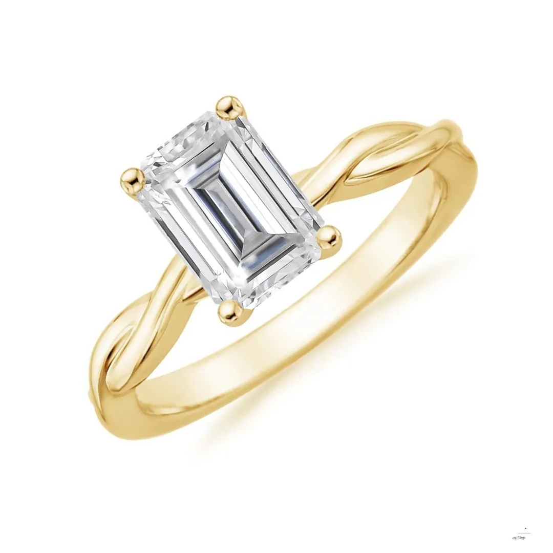 Eve Emerald Cut Engagement Ring Gold