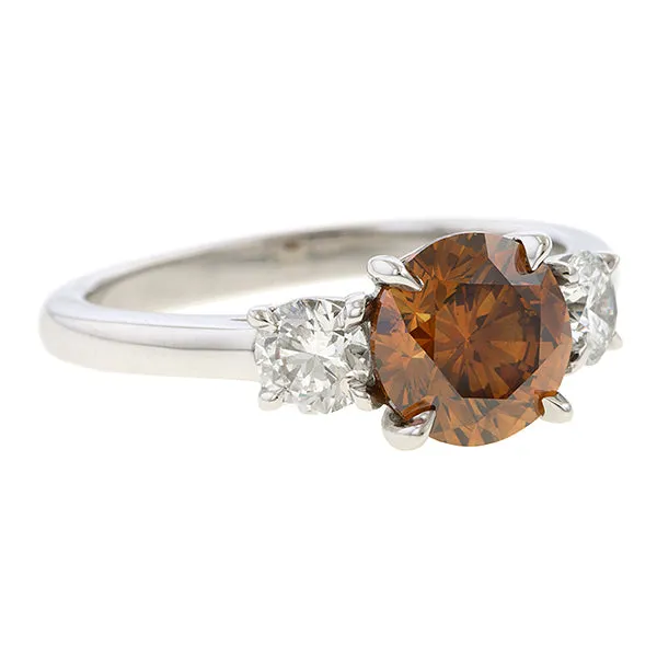 Fancy Color Diamond Three Stone Ring