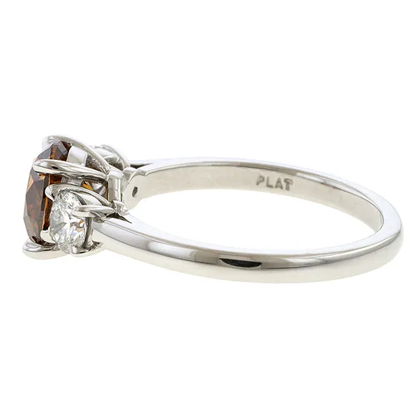 Fancy Color Diamond Three Stone Ring