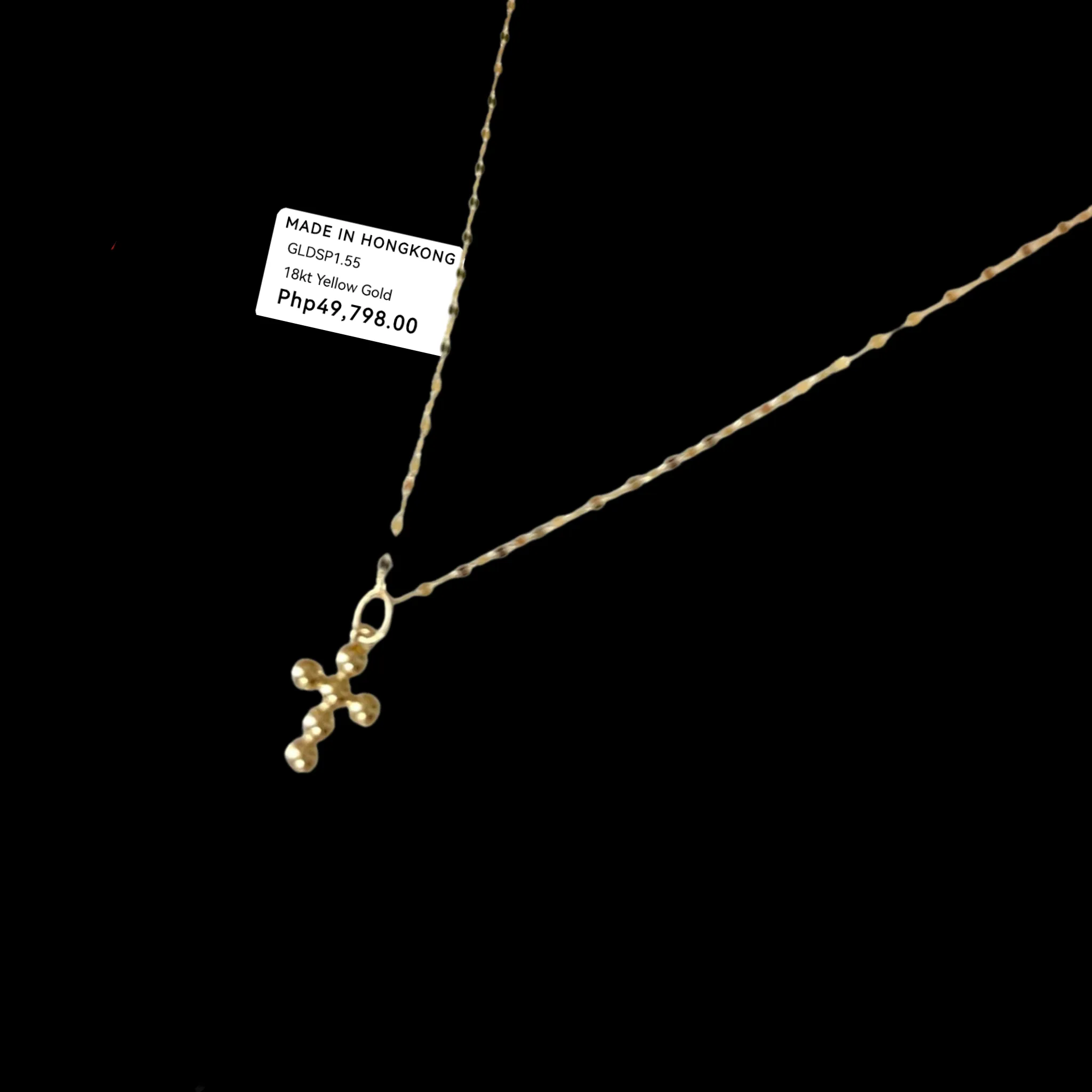 #GOLD2024 | 18K Golden Bubble Cross Necklace Dancing Chain 18”