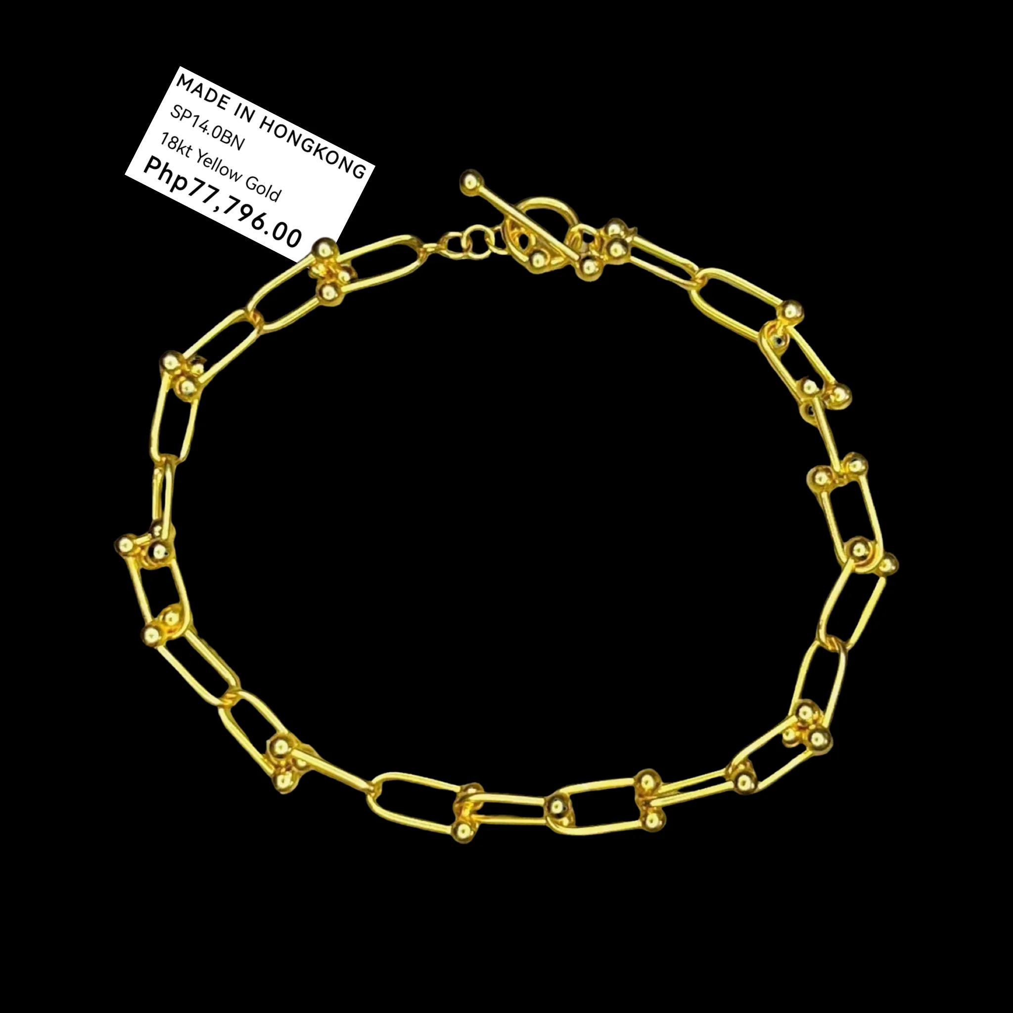 #GOLD2024| 18K Golden Hardware Link Bracelet