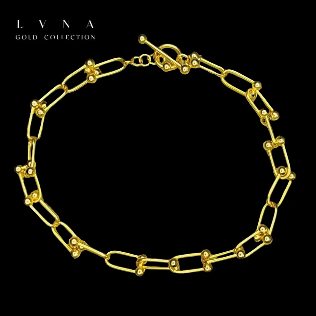#GOLD2024| 18K Golden Hardware Link Bracelet