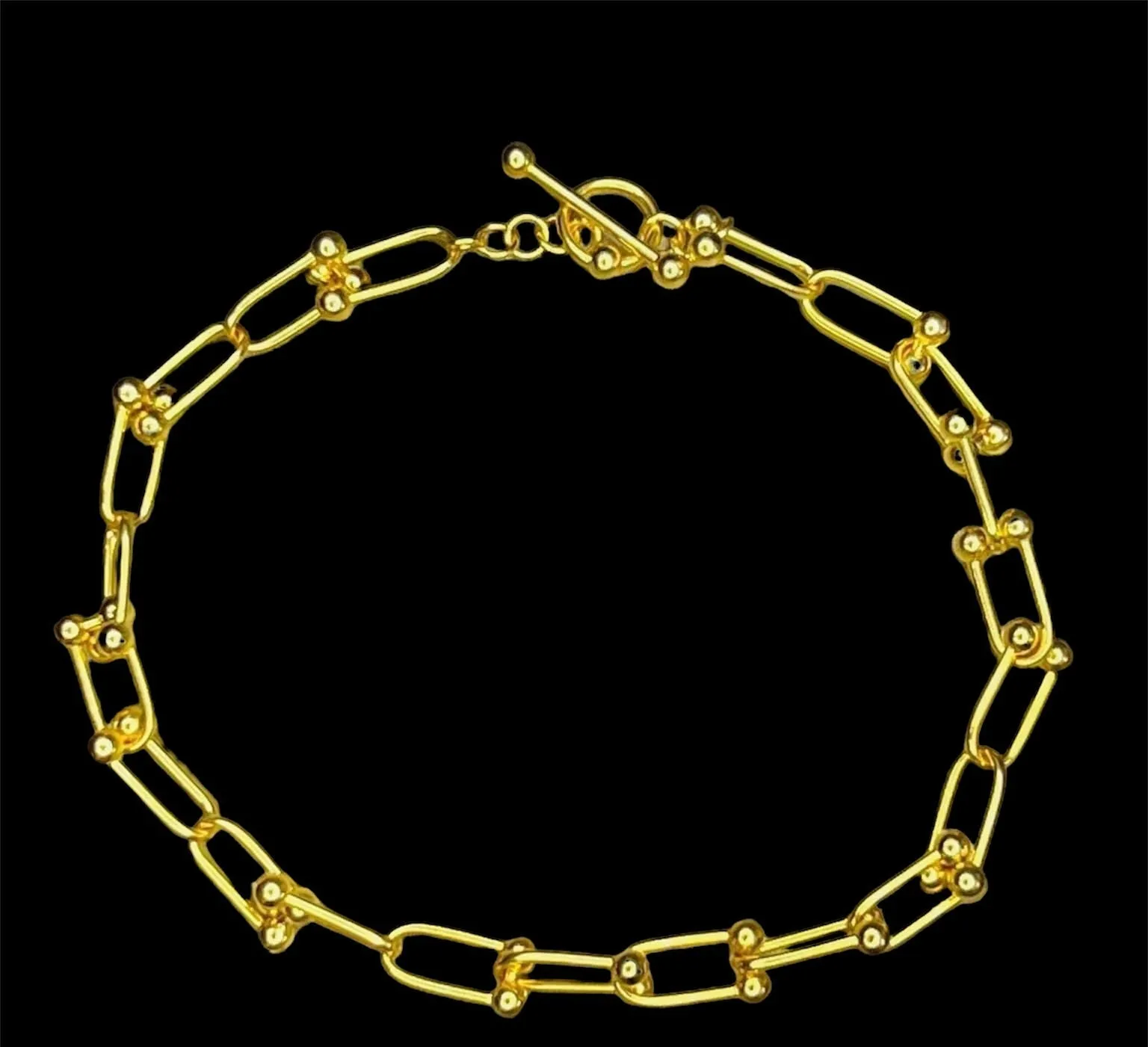 #GOLD2024| 18K Golden Hardware Link Bracelet