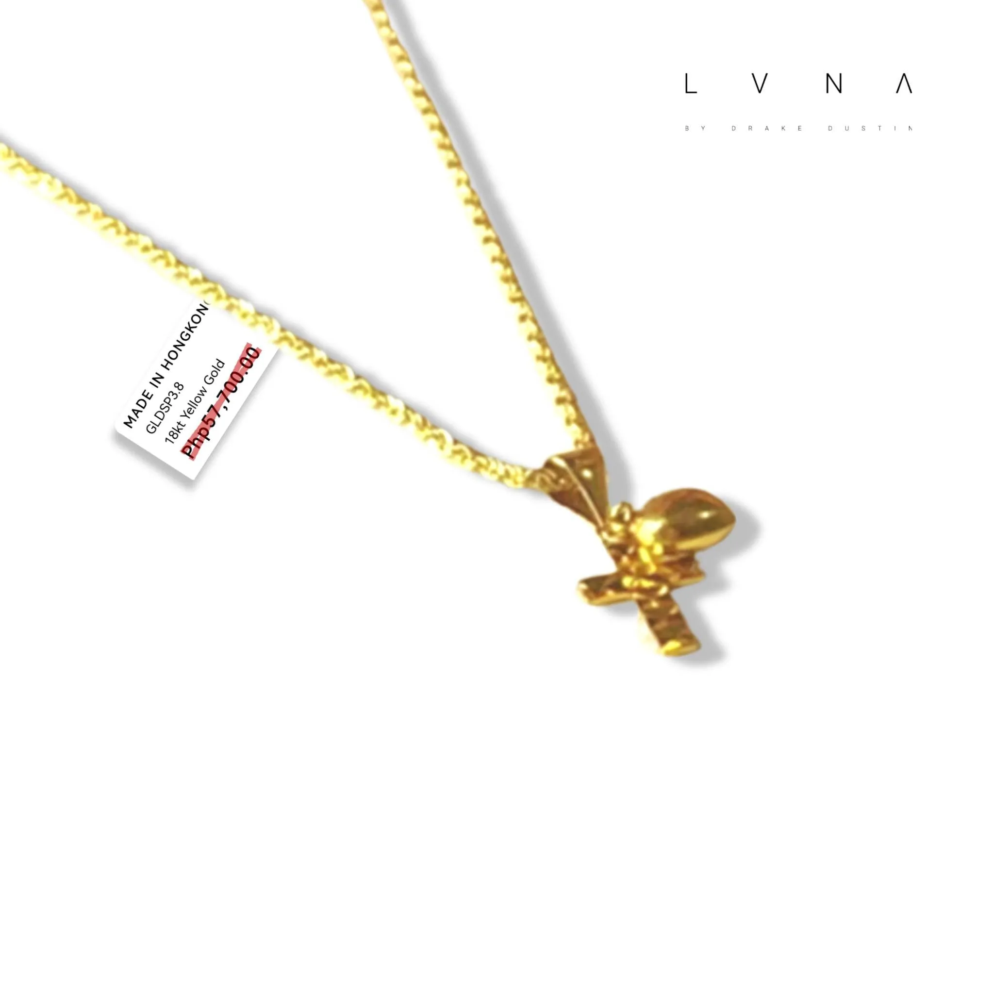 #GOLD2024 | 18K Golden Love Faith Necklace Rope Chain 17.5"