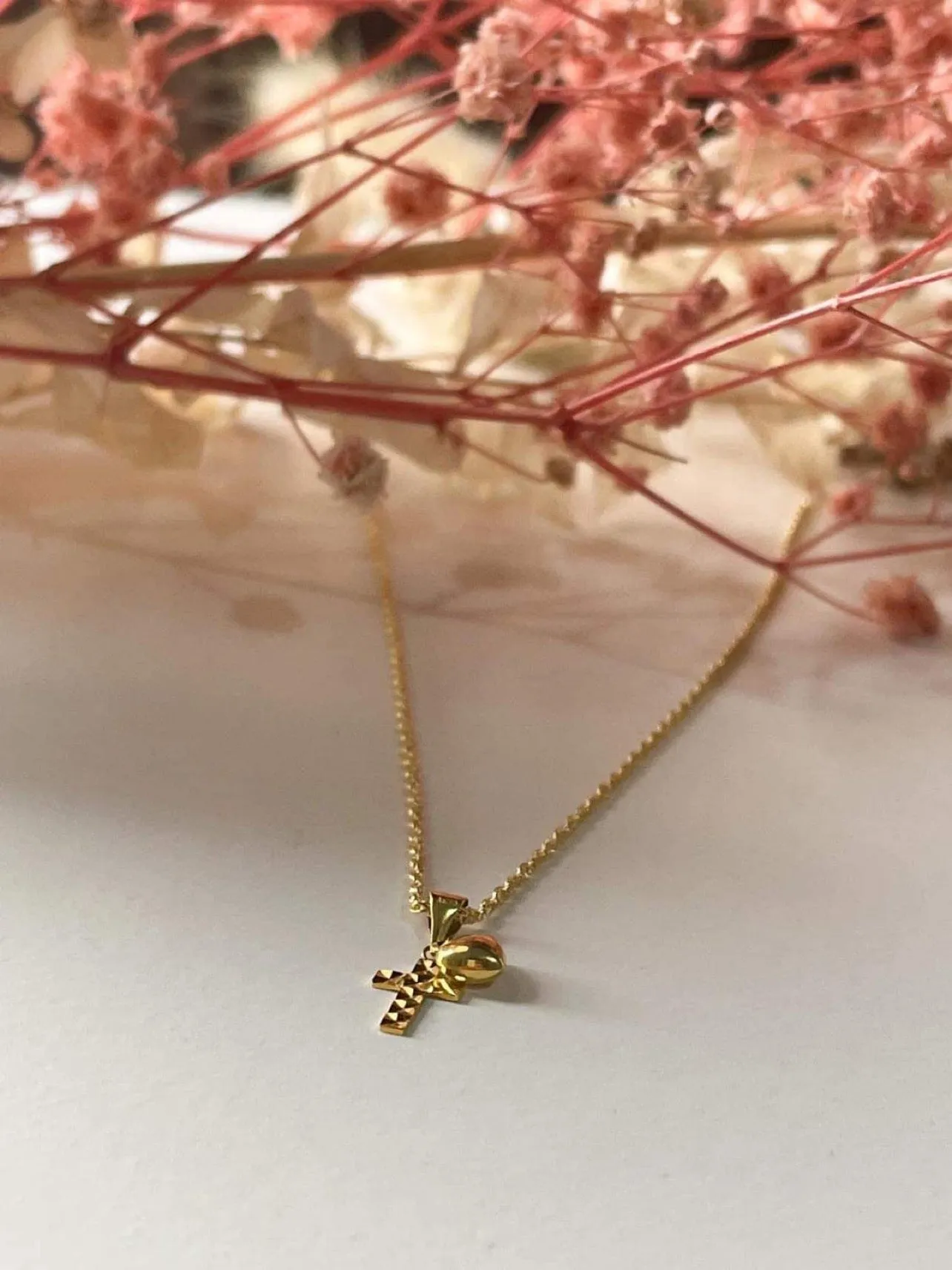 #GOLD2024 | 18K Golden Love Faith Necklace Rope Chain 17.5"