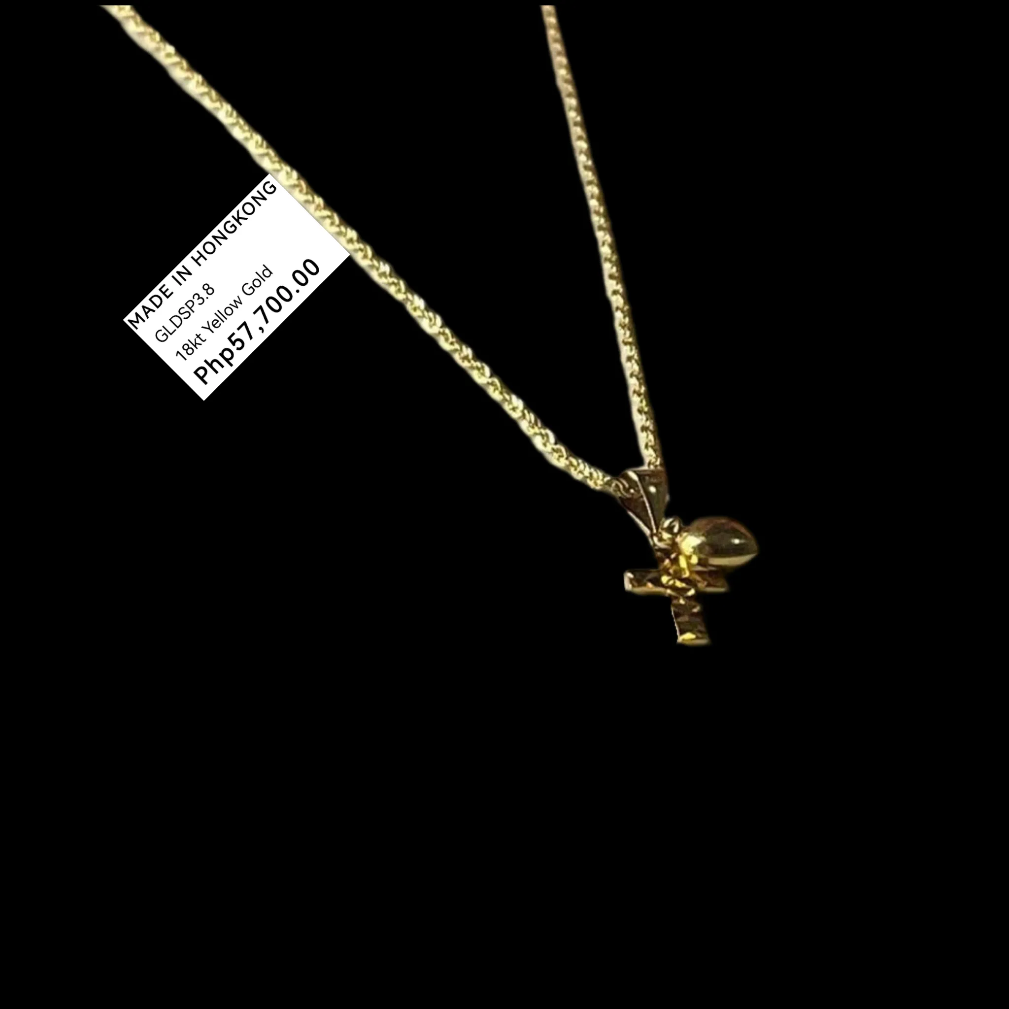 #GOLD2024 | 18K Golden Love Faith Necklace Rope Chain 17.5"