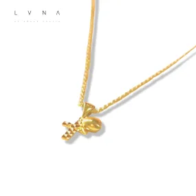 #GOLD2024 | 18K Golden Love Faith Necklace Rope Chain 17.5"