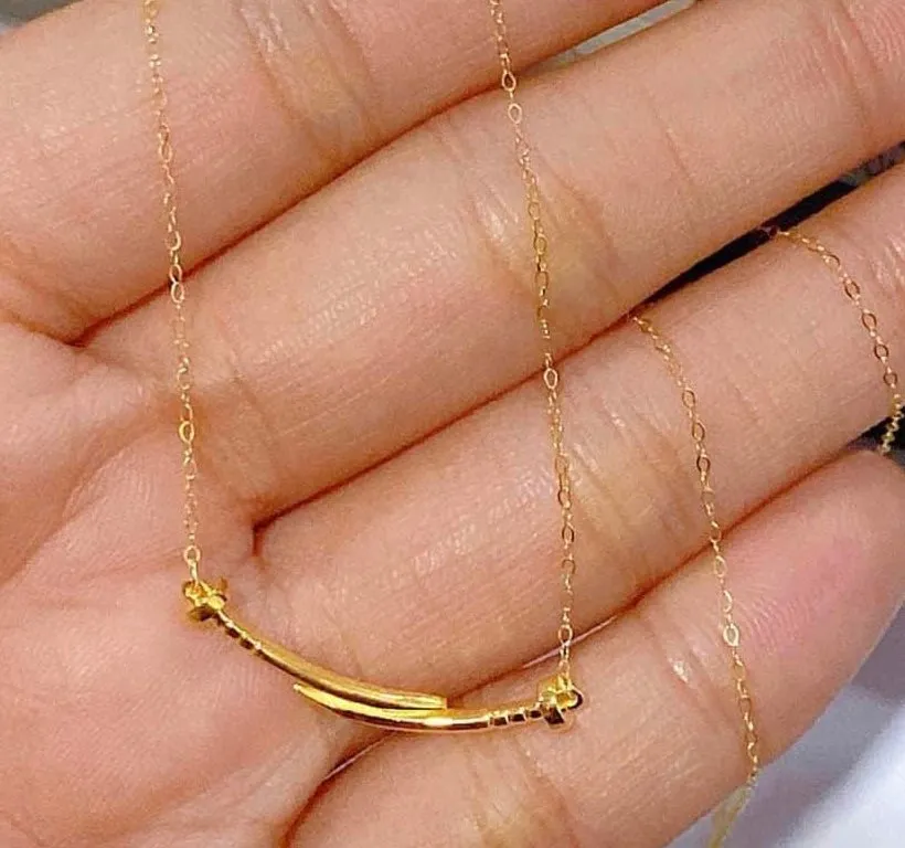 #GOLD2024 | 18K Golden Nail Centered Necklace 18”