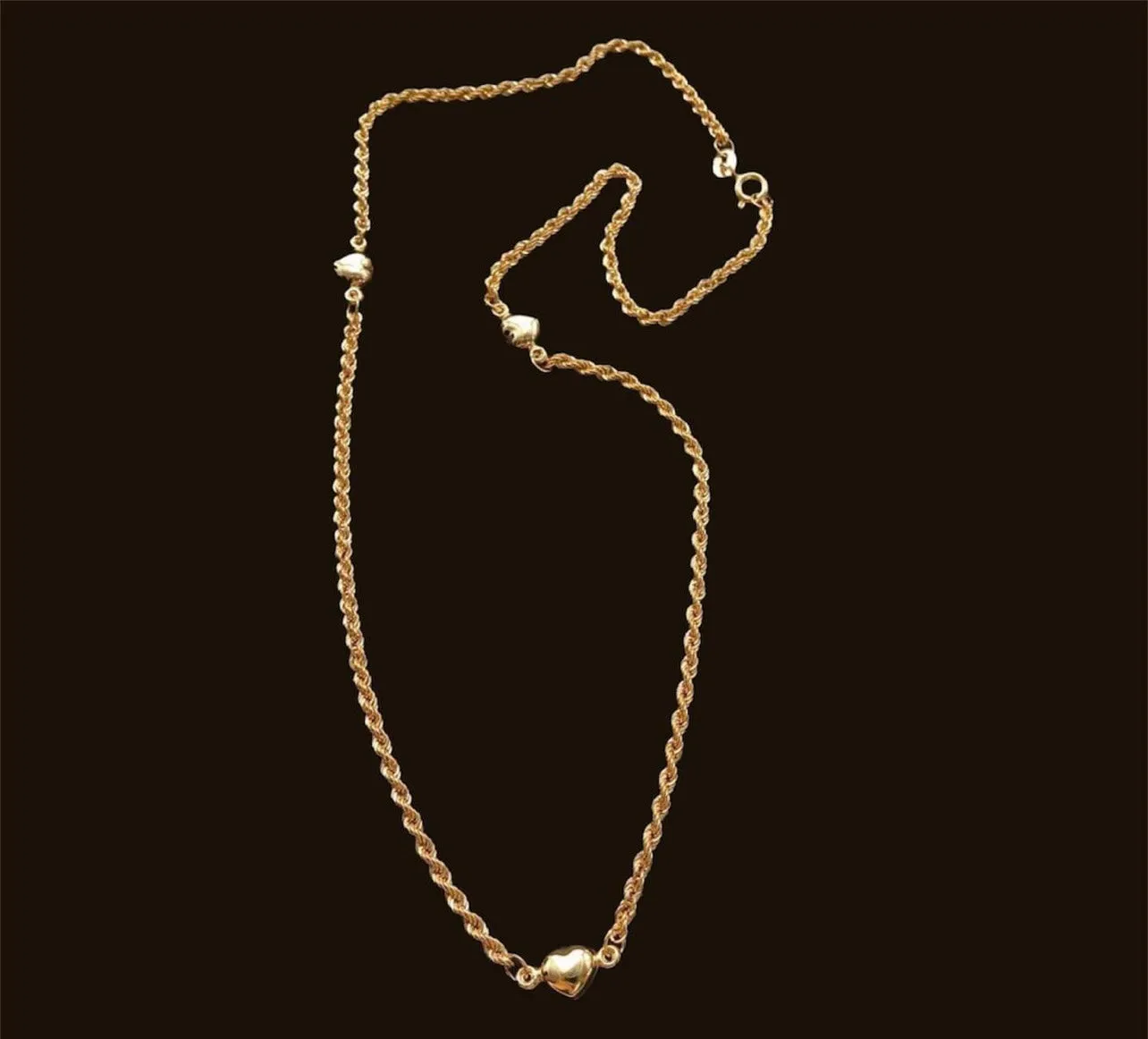 #GOLD2024 | 18K Golden Station Heart Rope Chain 18”