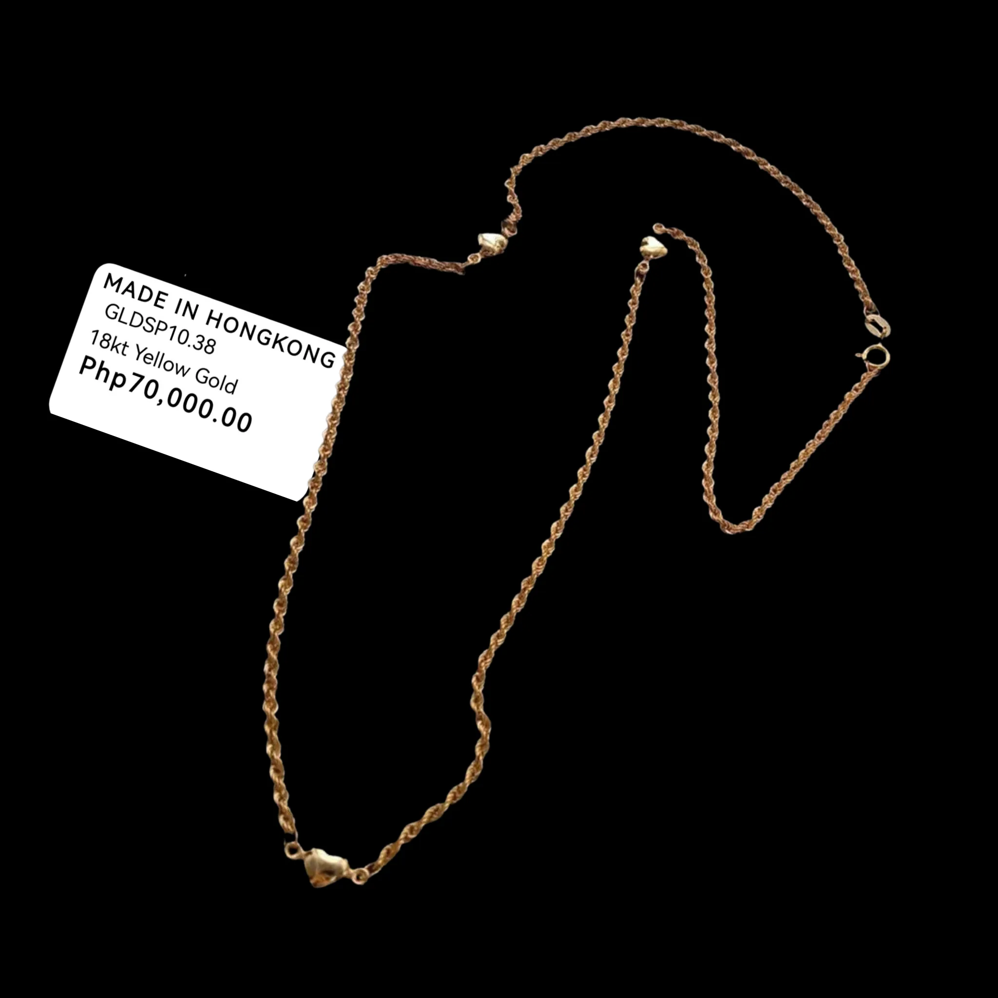 #GOLD2024 | 18K Golden Station Heart Rope Chain 18”