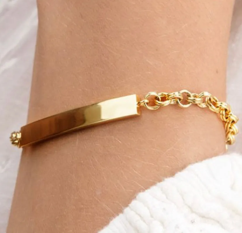 Gorjana Lou Tag Bracelet (gold)