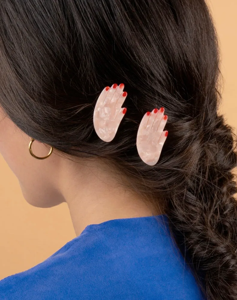 HAND HAIR CLIP - WHITE