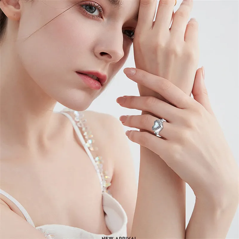 Heart Urn Rings for Ashes Celtic Knot Cross Rings Cremation Memorial Ring Keepsake Jewelry for Women for Human Ashes