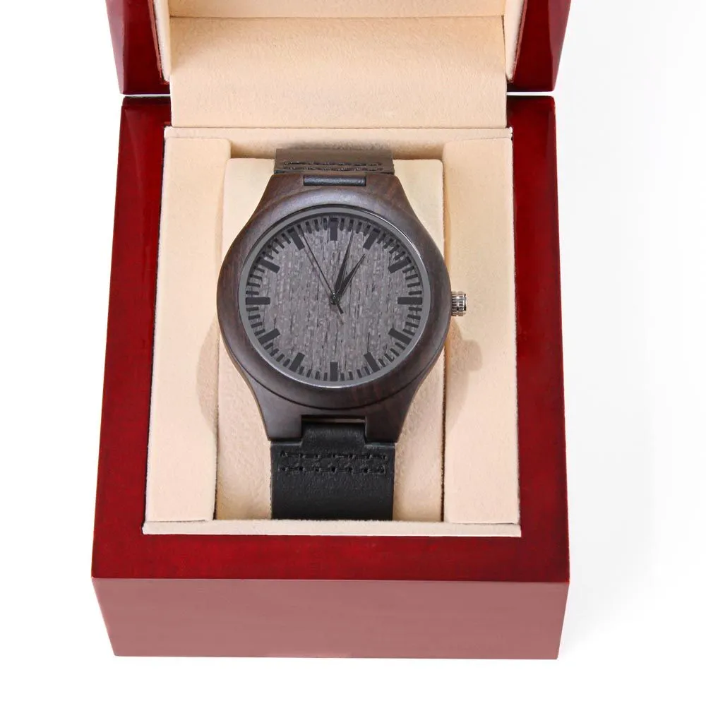 I Hooked The Best Dad Gift For Father Engraved Wooden Watch