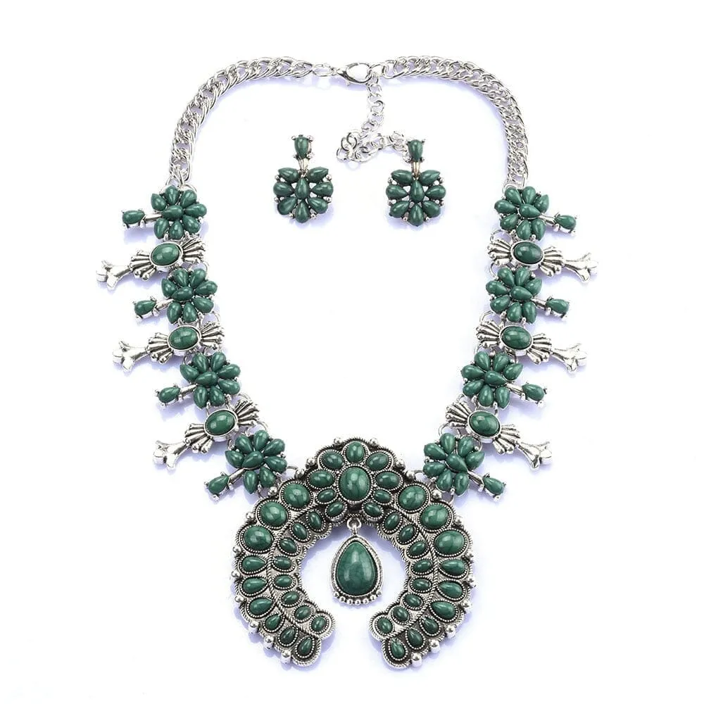 Indian Ethnic Statement Big Choker Turquoise Necklace