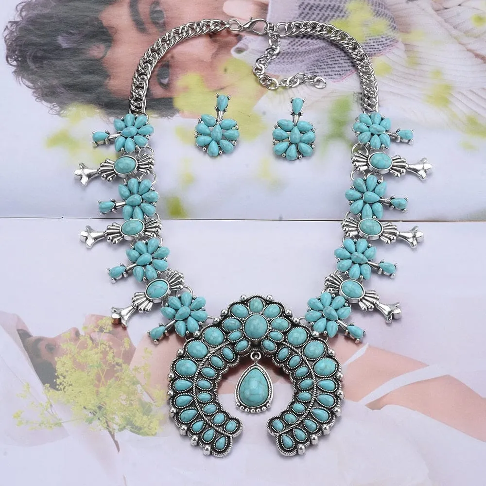 Indian Ethnic Statement Big Choker Turquoise Necklace