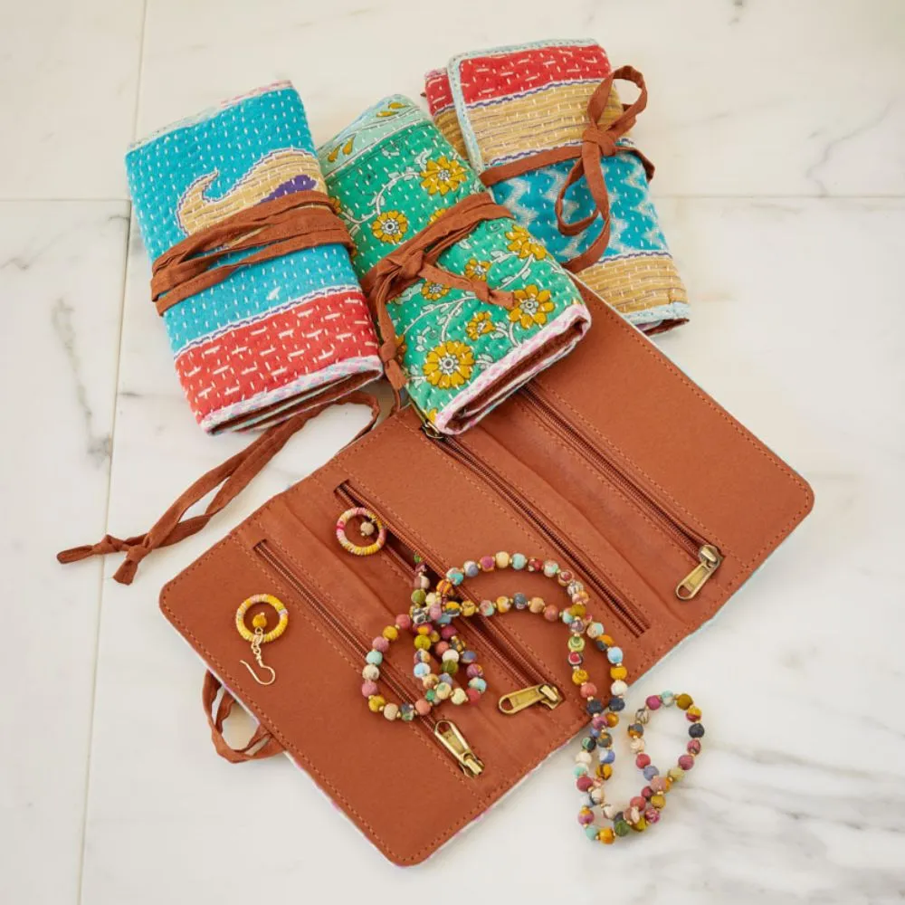 Kantha Jewelry Roll