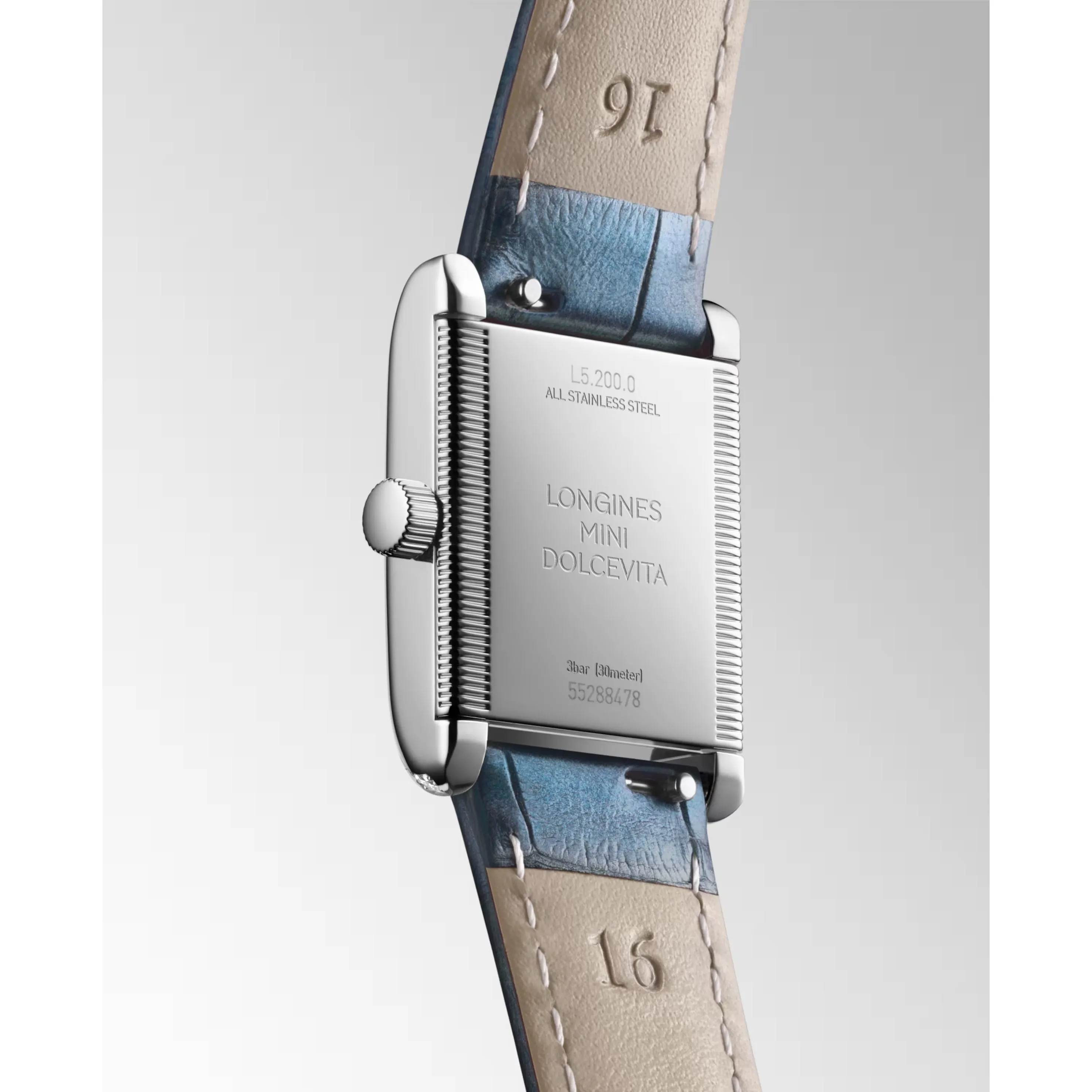 Longines Mini DolceVita Quartz Blue Diamond Watch 21.5x29MM L5.200.0.95.2