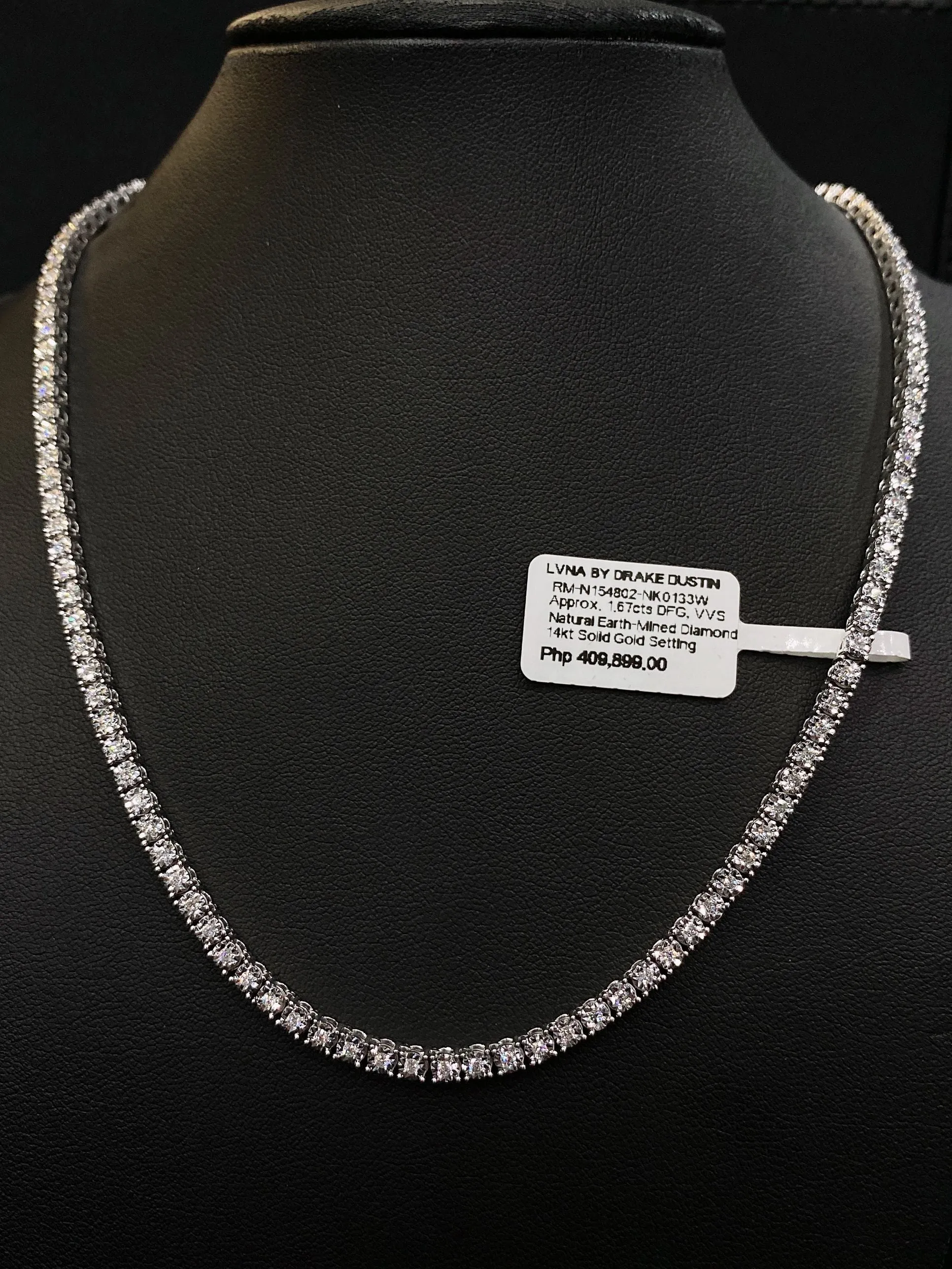 #LVNA2024 | 5.5cttw DEF, IF, VVS Full Eternity Tennis Diamond Necklace 14kt