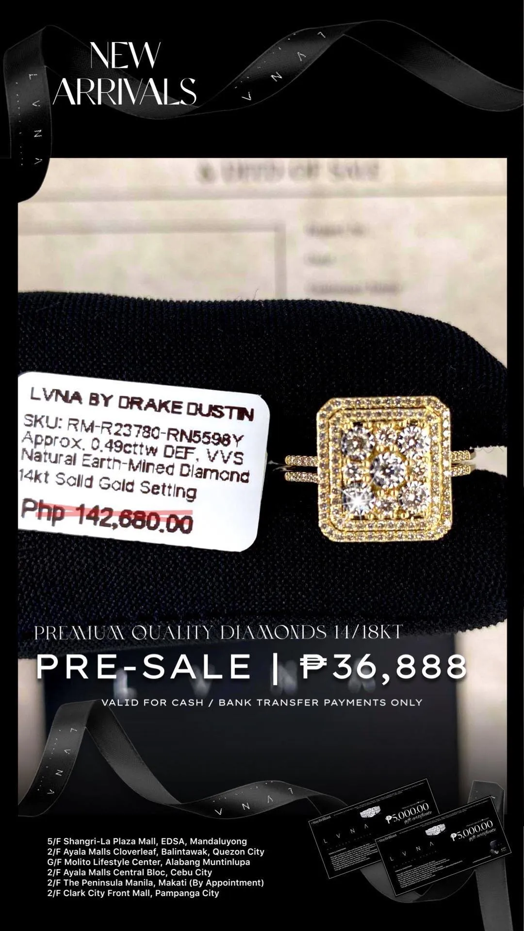 #LVNA2024 | Golden Emerald Halo Paved Diamond Ring 14kt