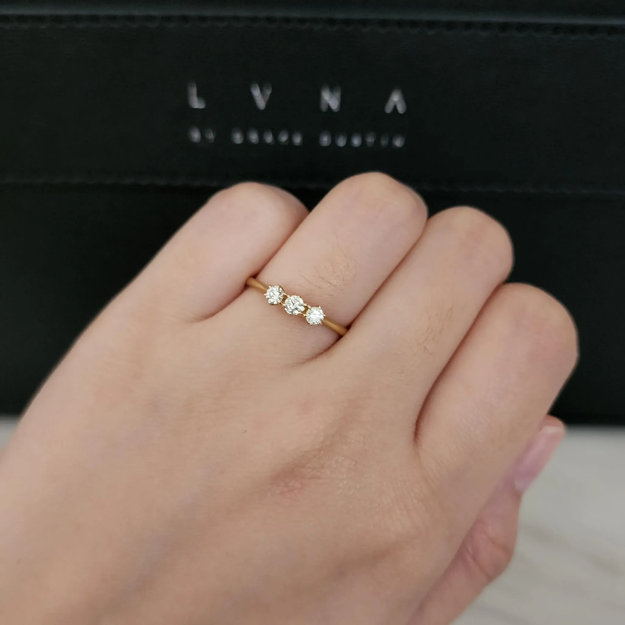 #LVNA2024 | Golden Triple Round Promise Diamond Ring 18kt