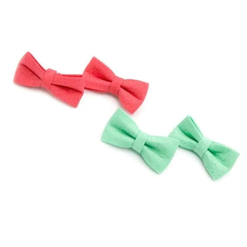 Mary Had a Little Lamb Mint and Coral Hair Clips (4)