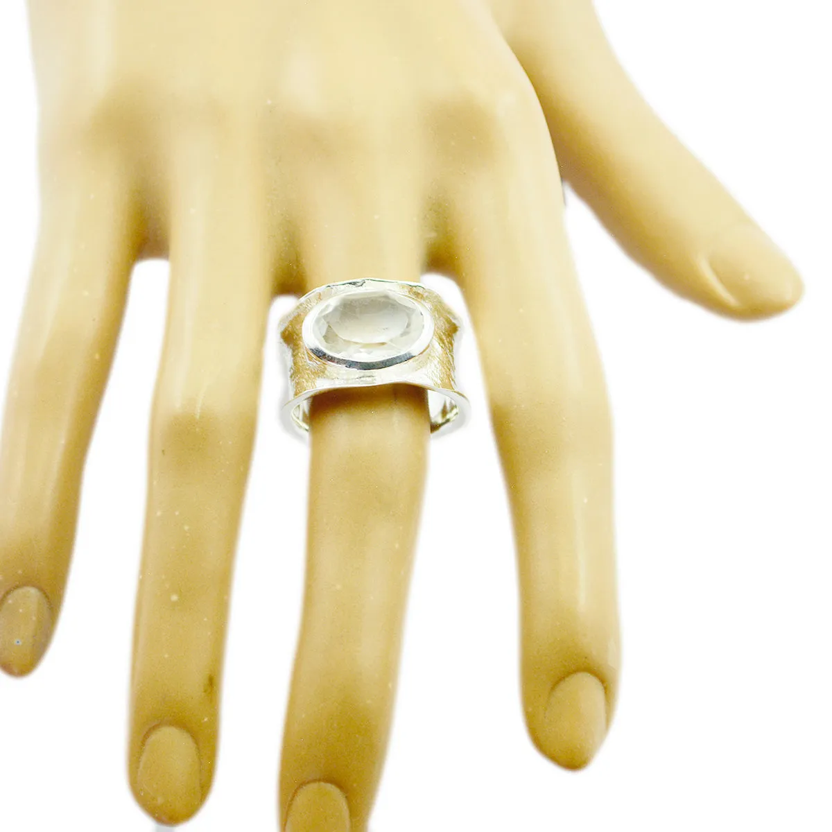 Mesmeric Stone Crystal Quartz Solid Silver Rings Wholesale Jewellery