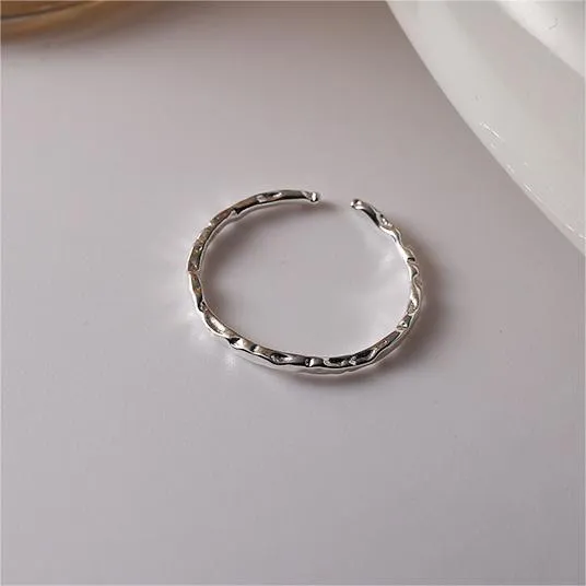 Minimalist Light Texture Plain Ring
