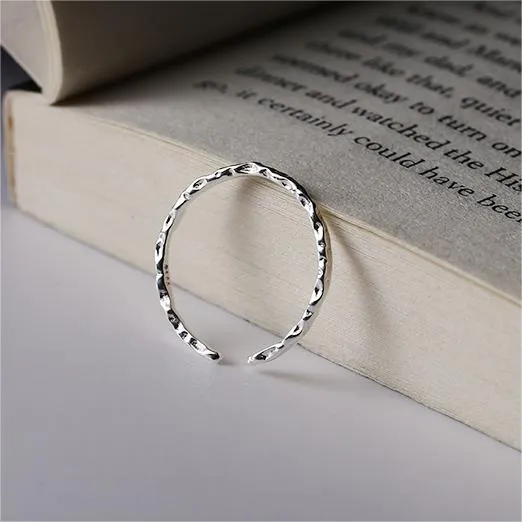 Minimalist Light Texture Plain Ring