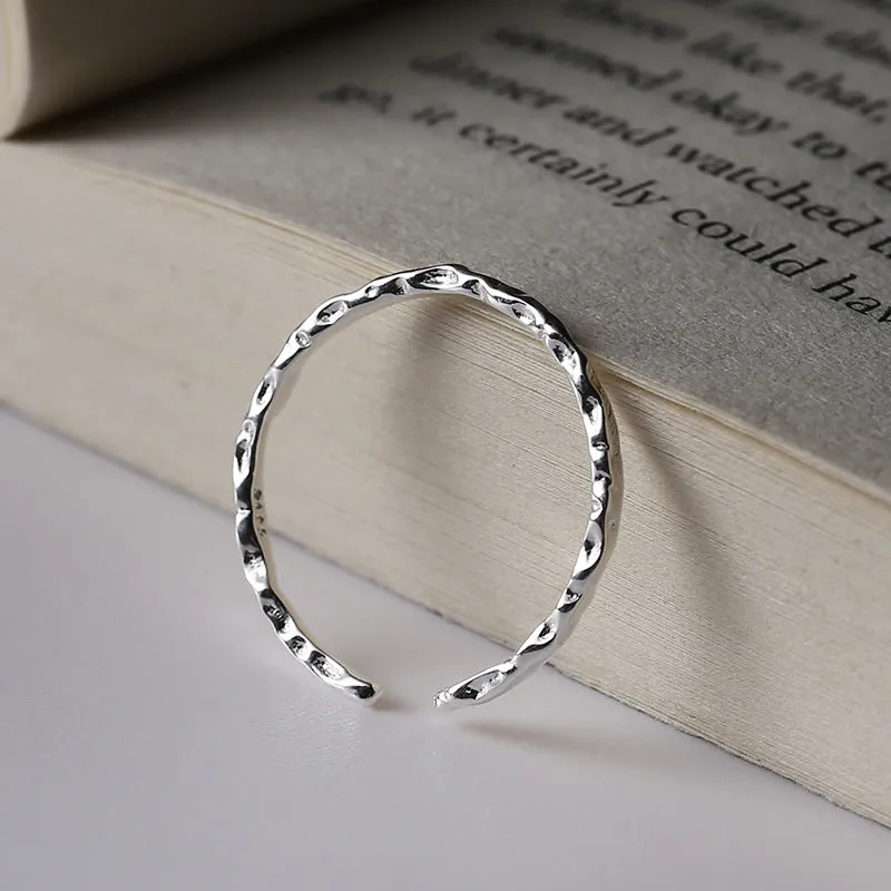Minimalist Light Texture Plain Ring