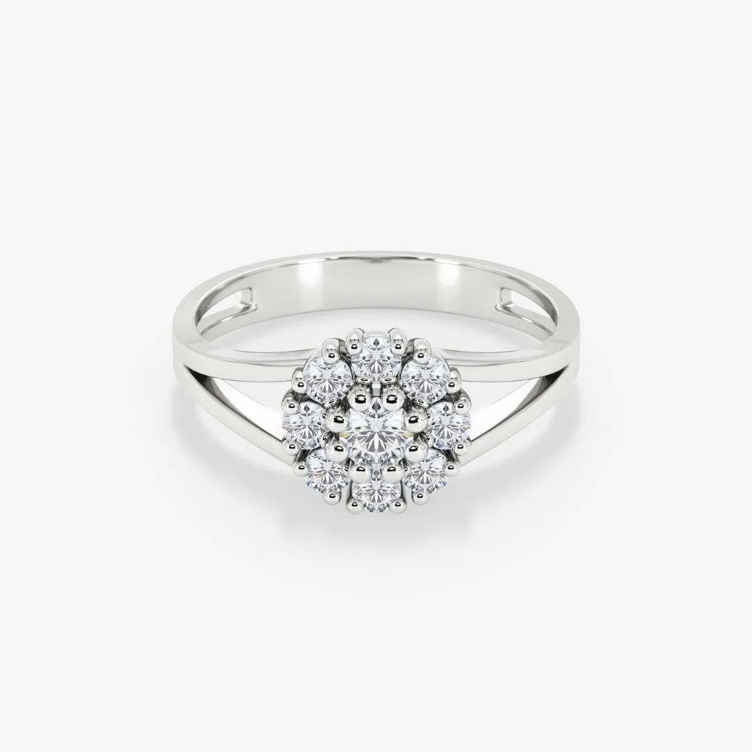 Miriam Floral Ring 18K White Gold (small)